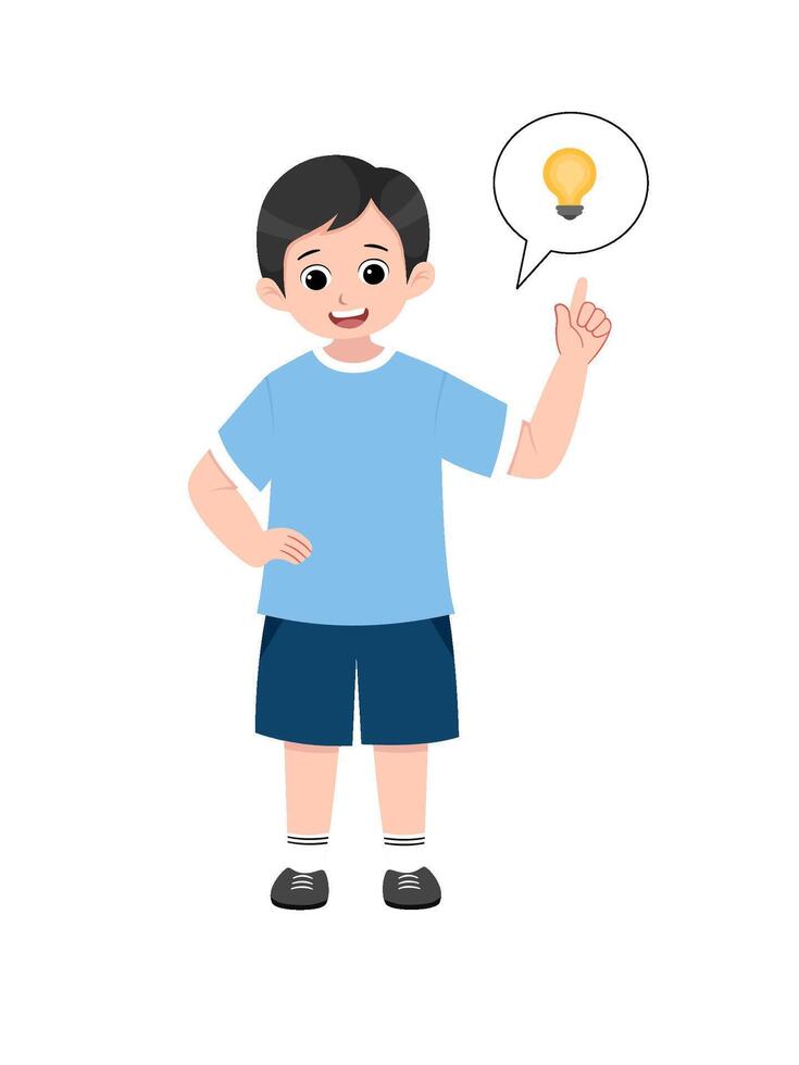 Illustration of a boy getting ideas vector