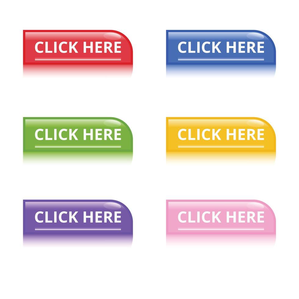 click here web button template illustration design vector