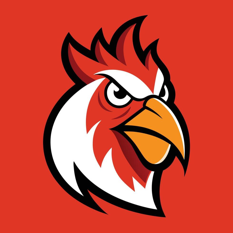 Cartoon of an Eagle Head with Red, White, Orange Color vector