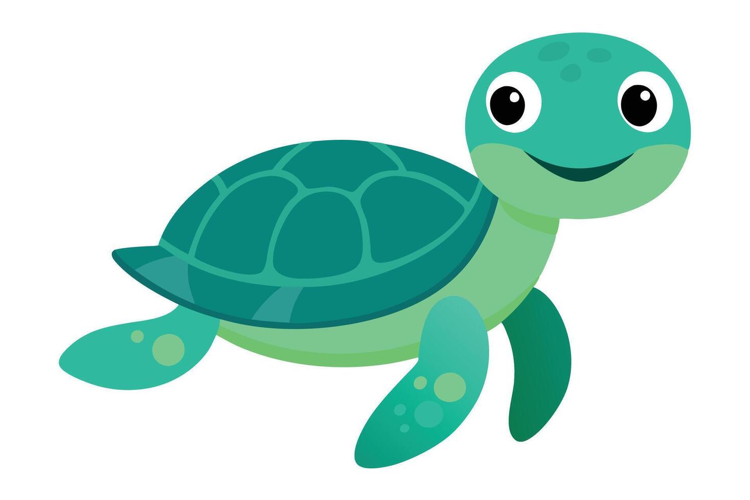 Cartoon Turtle Character with Cute Smile vector