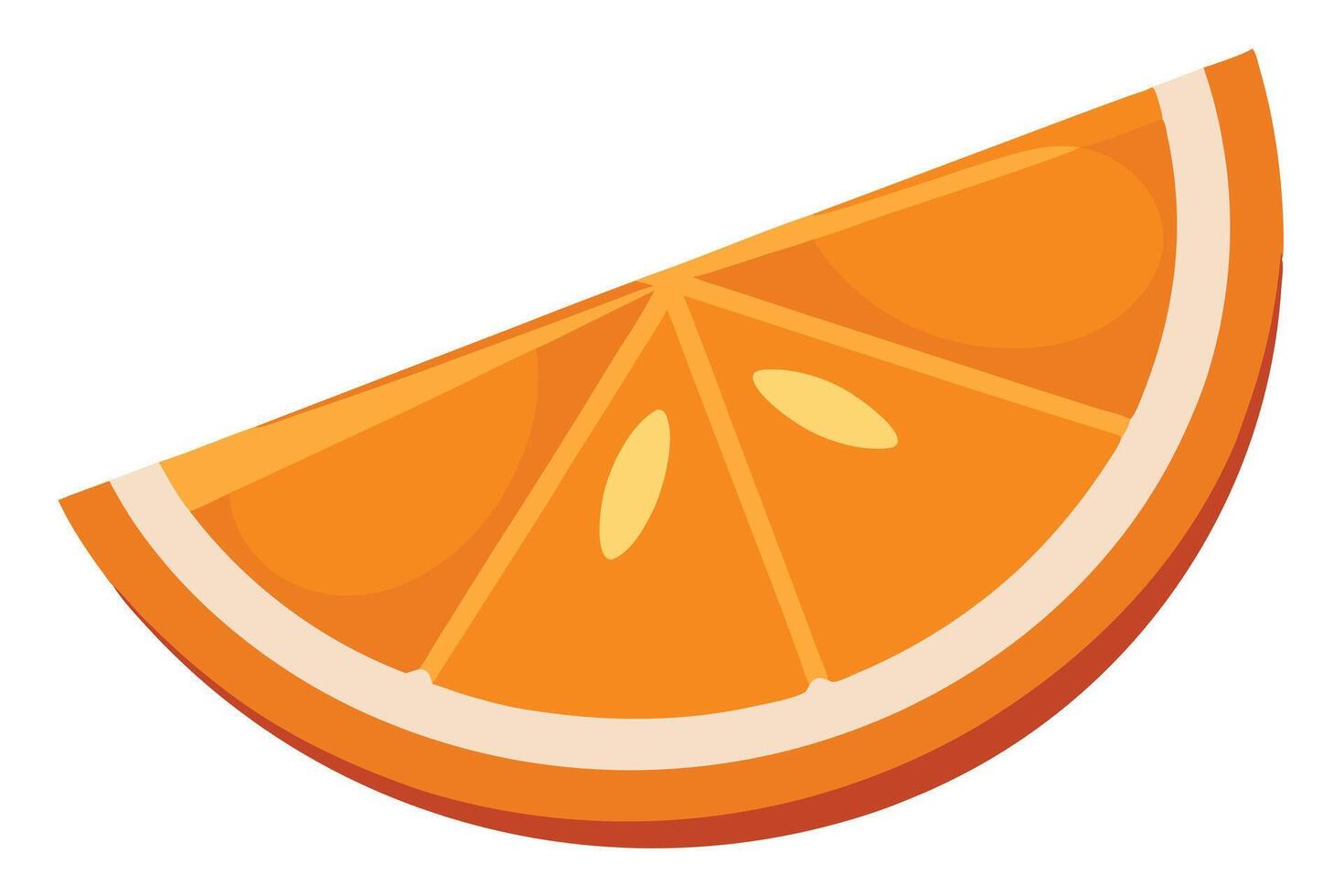 Orange Slice Juicy Citrus Fruit with Segmented Pulp Design vector