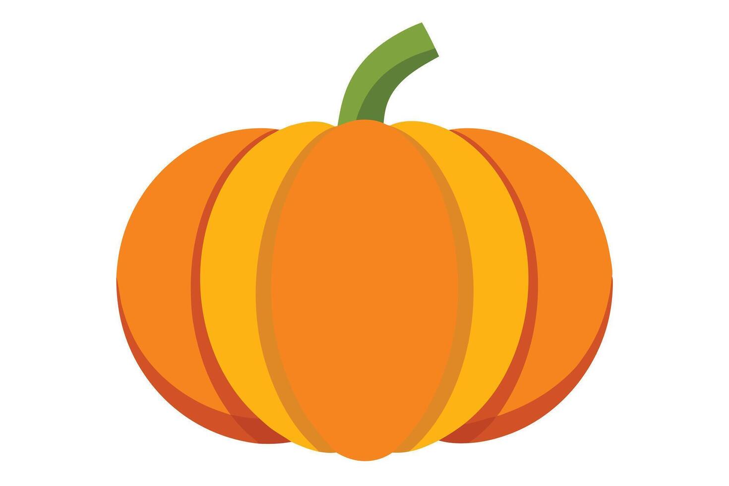 Isolated Flat Pumpkin with Stem Fall Design vector
