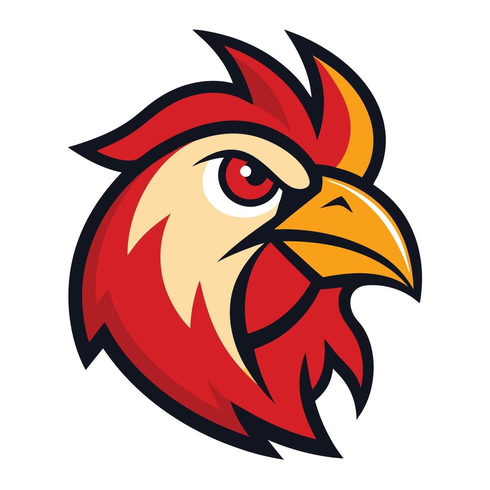Rooster Head Mascot Logo Design with vector