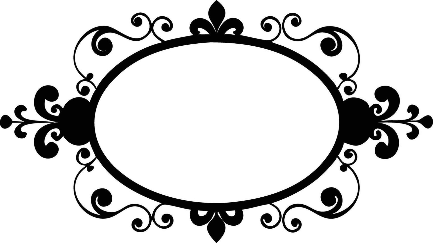 Ornamental Oval with Swirls, Flourishes, and Filigree Design vector