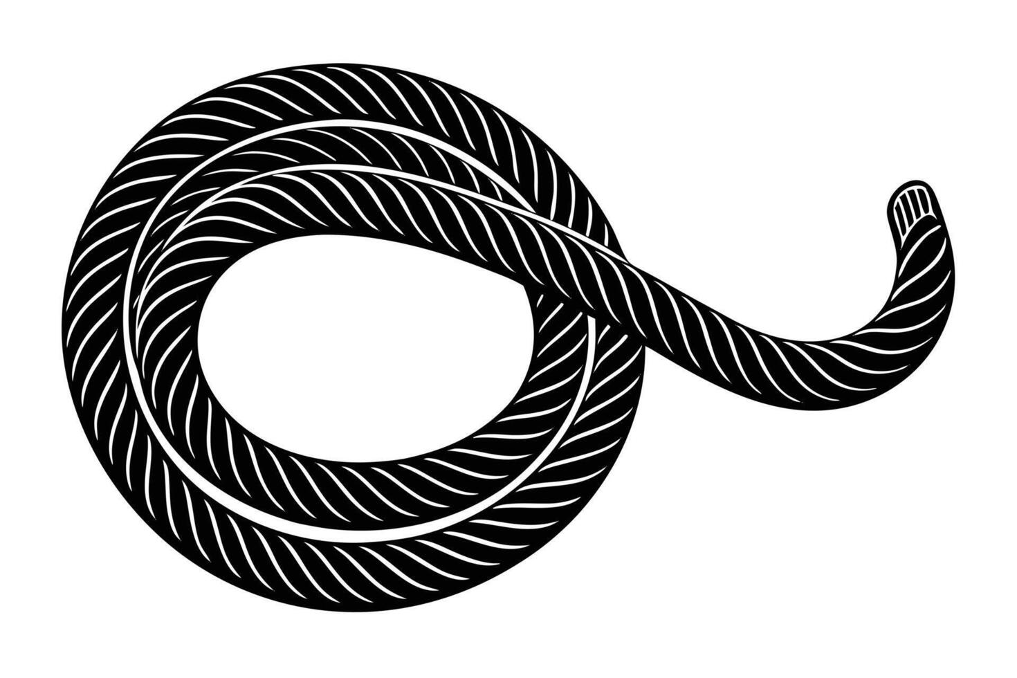 Black Heavy Steel Cable Coil Knot with Metal Texture vector