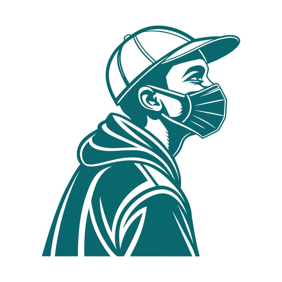 A cartoon character with a blue cap vector