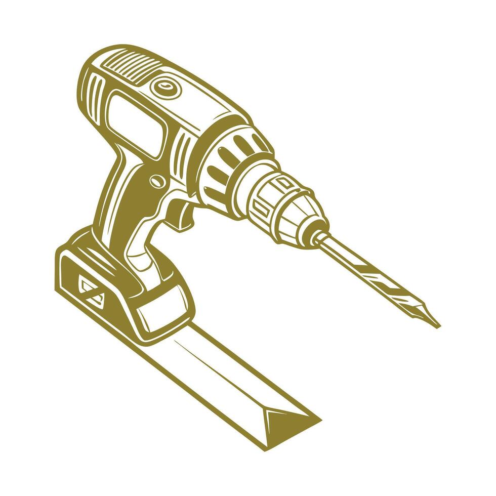Drilling machine cartoon style vector