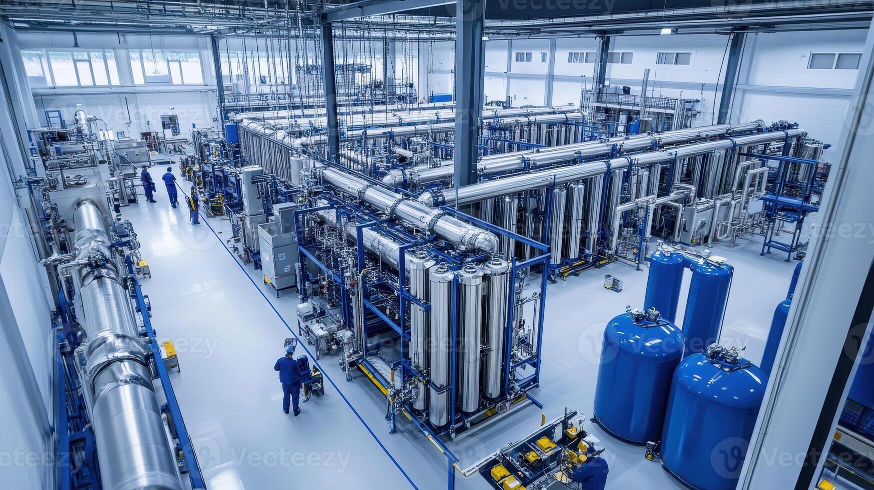 Industrial facility with large machinery and tanks for processing and production photo
