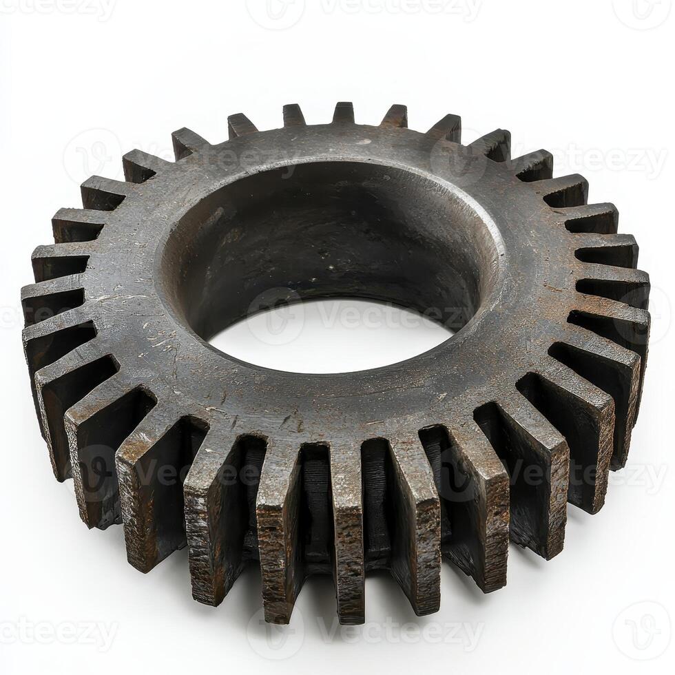 A large, industrial gear with a circular shape and teeth for mechanical applications photo