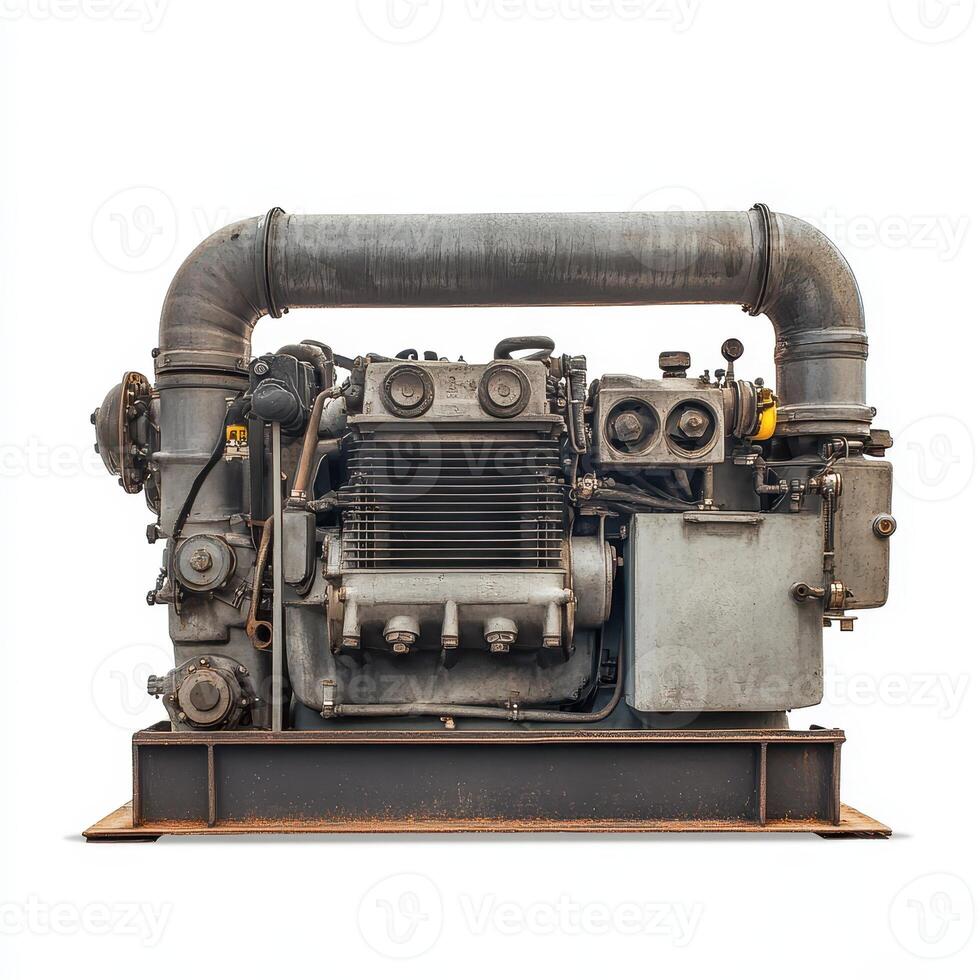 A vintage industrial engine showcasing mechanical design and functionality photo