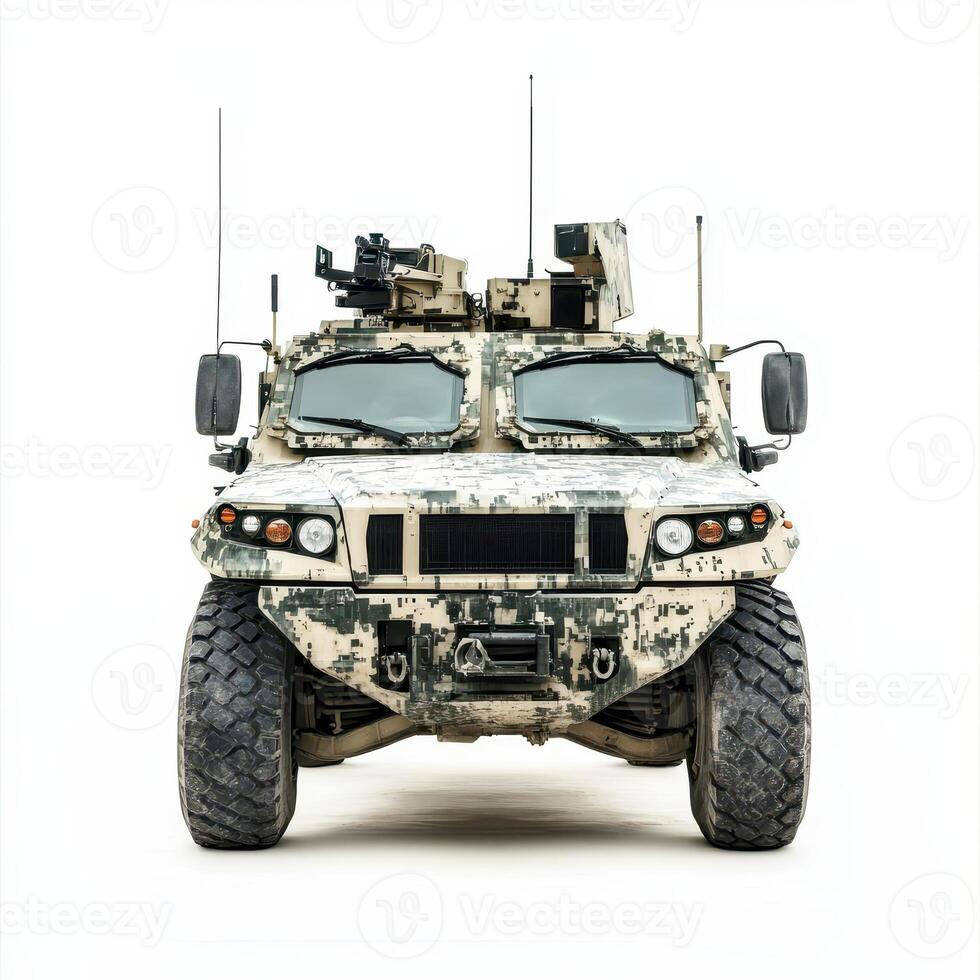 A military vehicle with a rugged design, equipped for tactical operations photo