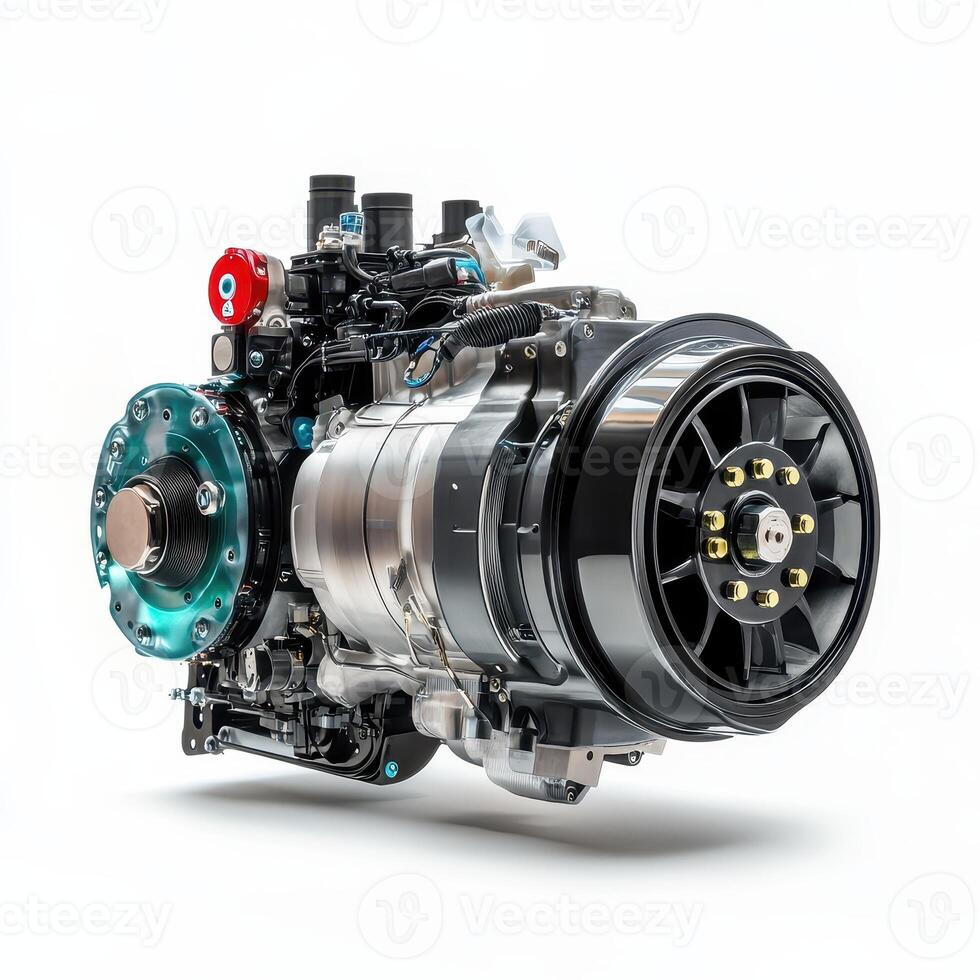 A detailed view of a high-performance engine showcasing its components and design photo