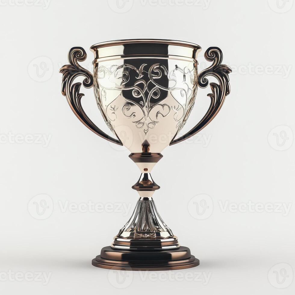 A decorative trophy with ornate designs, symbolizing achievement and recognition. photo