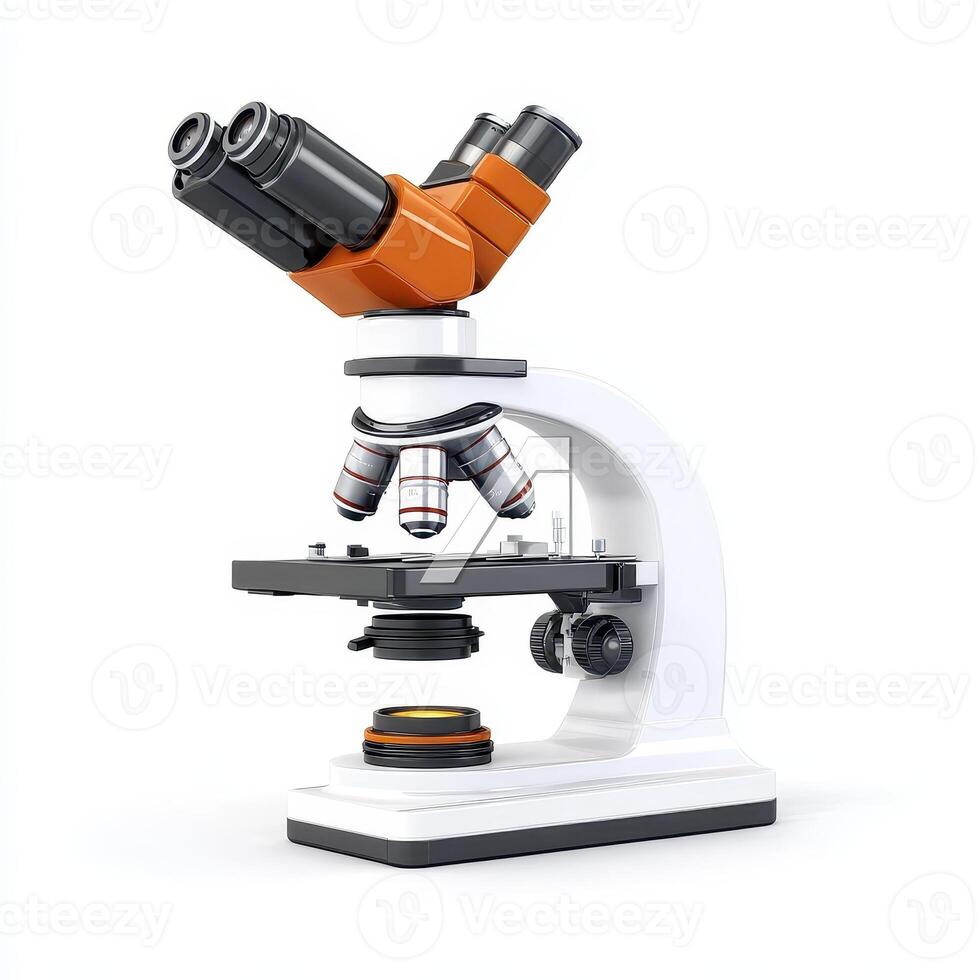A modern microscope designed for scientific observation and analysis. photo