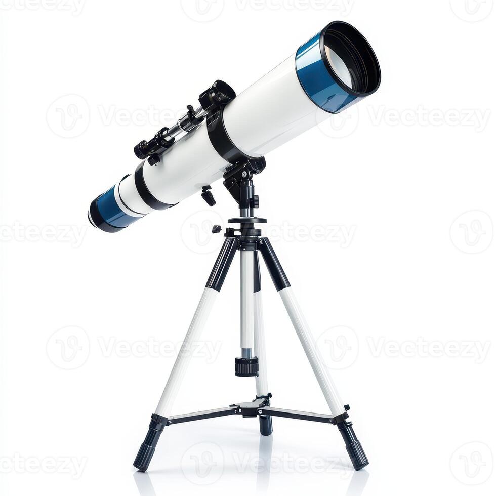 A telescope on a tripod, designed for stargazing and astronomical observations photo