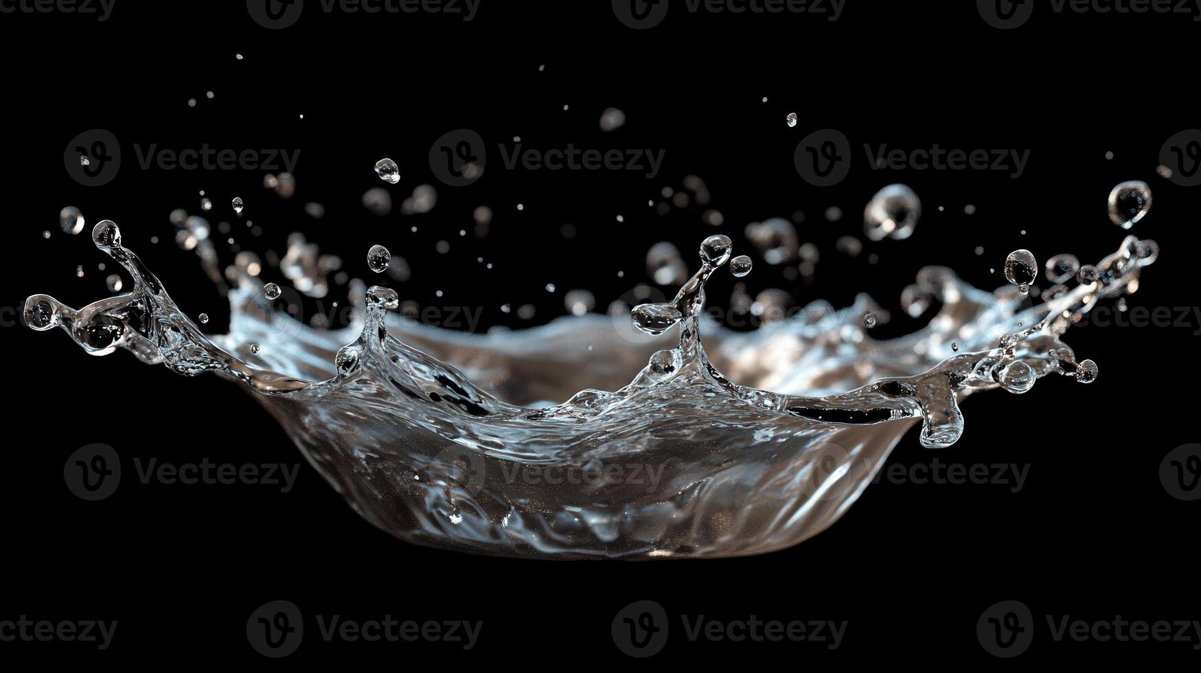 A splash of water captured mid-motion against a dark background photo