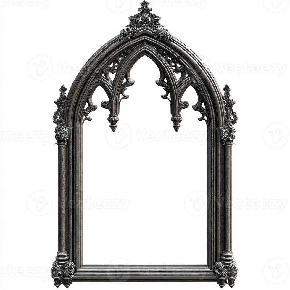 A gothic-style archway frame, ornate and detailed, designed for artistic displays or decor photo