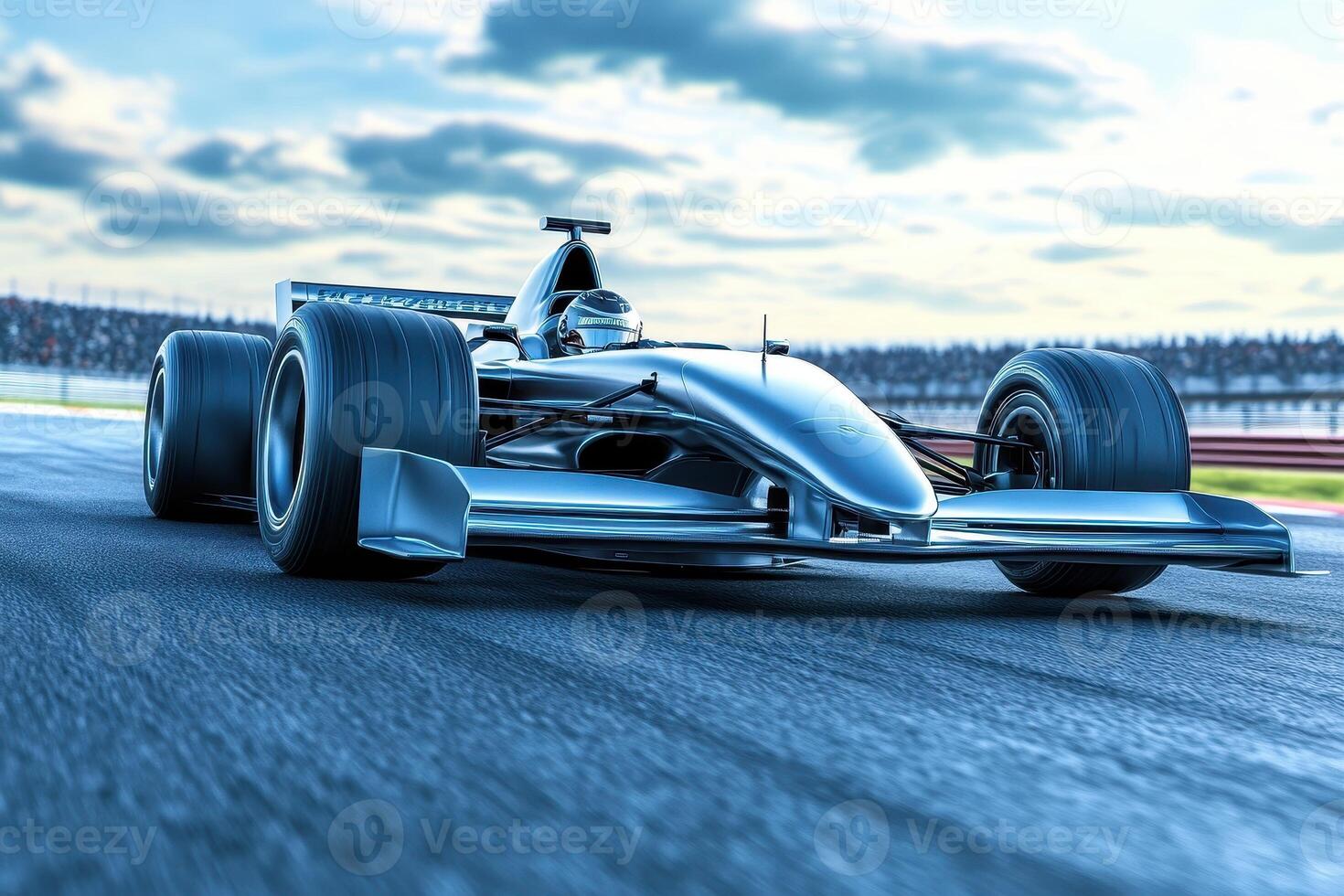 A sleek racing car on a track, showcasing speed and engineering excellence photo