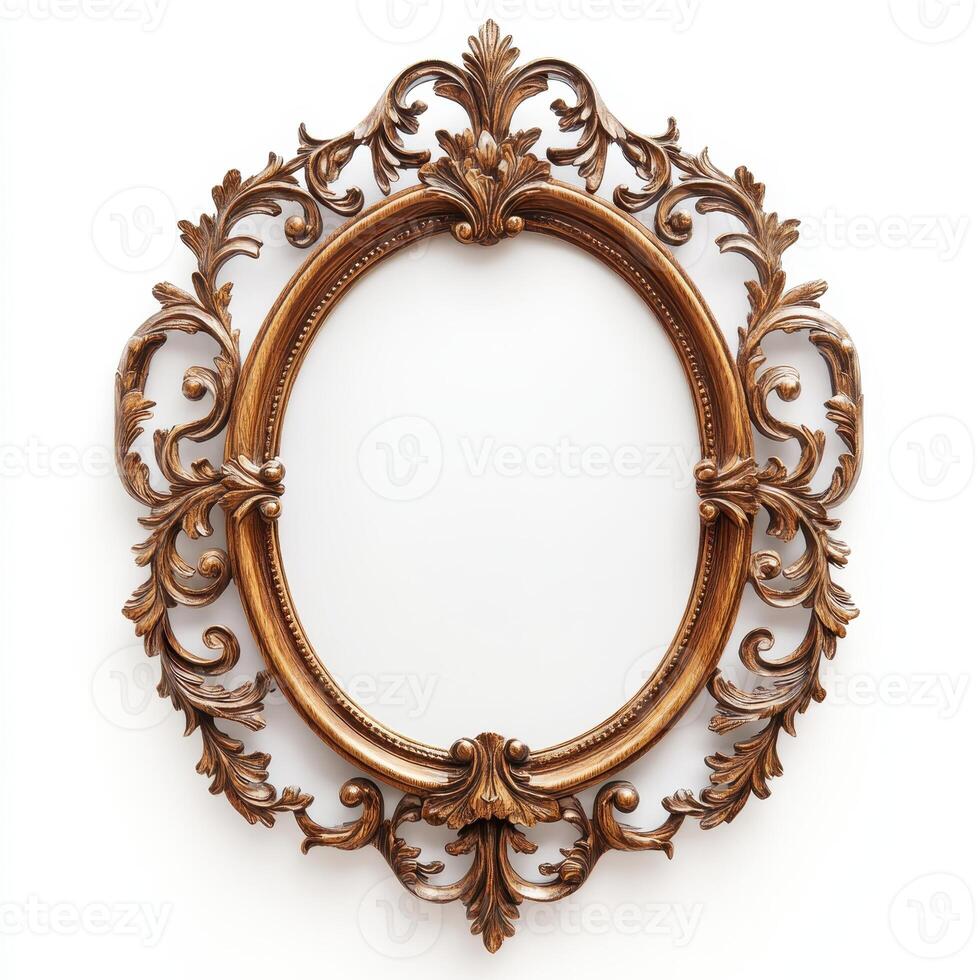 Ornate vintage picture frame with intricate designs, ideal for displaying artwork or photos. photo