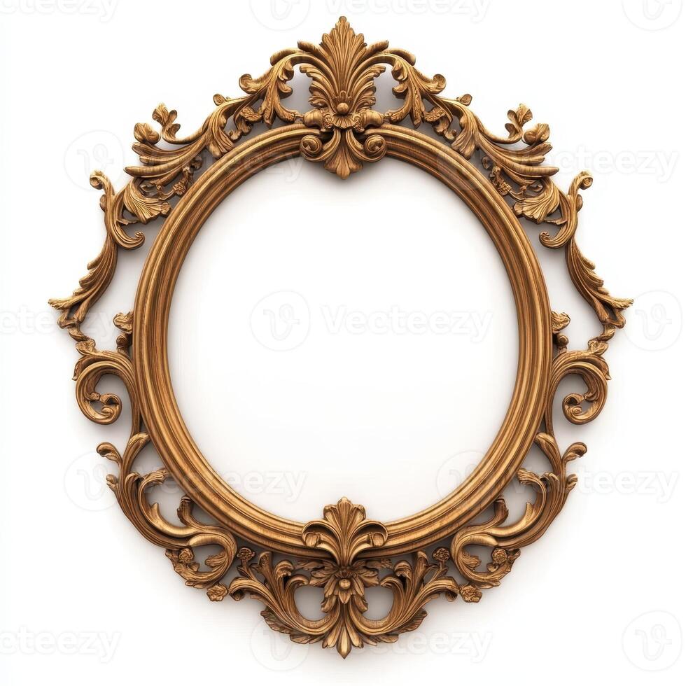 Ornate golden picture frame with intricate designs, suitable for displaying artwork or photos. photo