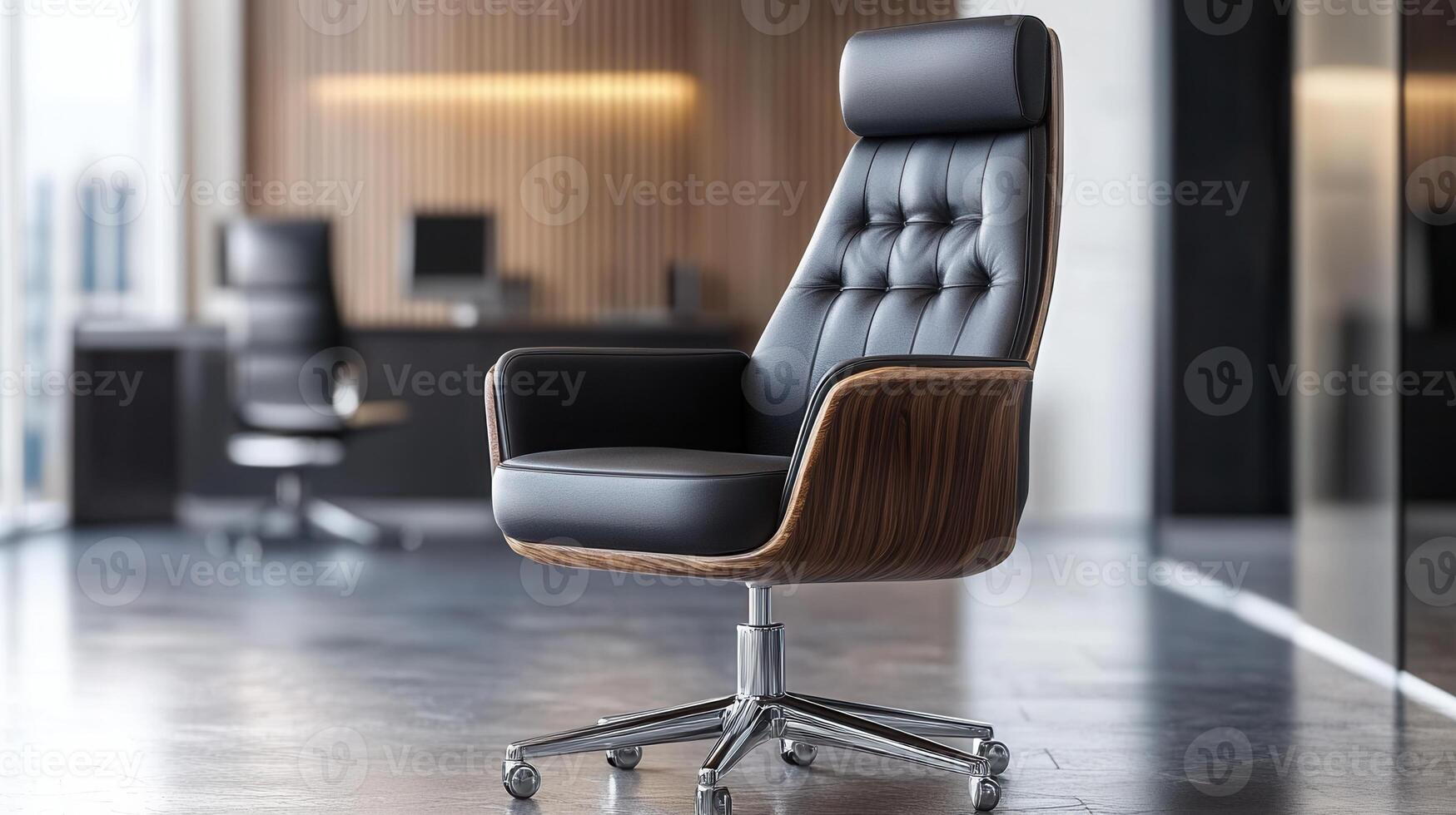 A modern office chair with a sleek design, suitable for professional environments photo