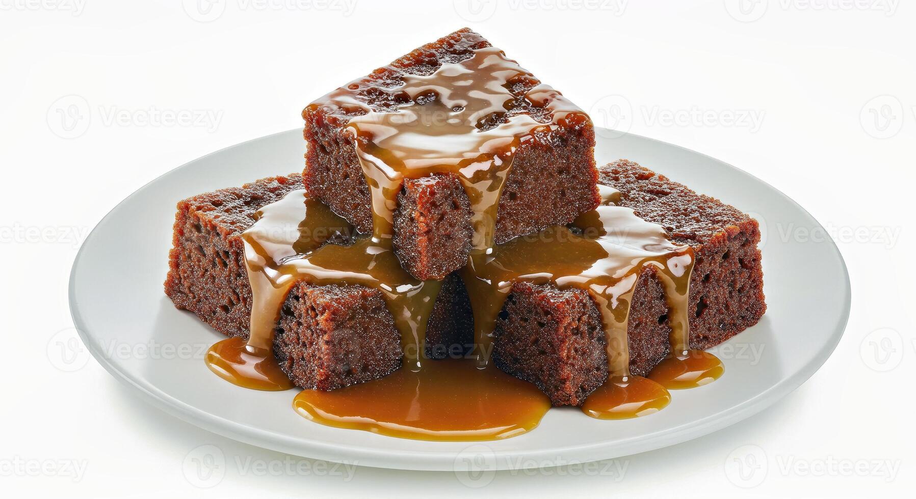 Sticky Toffee Pudding Show Sticky Toffee Pudding Arranged in a Bowl photo