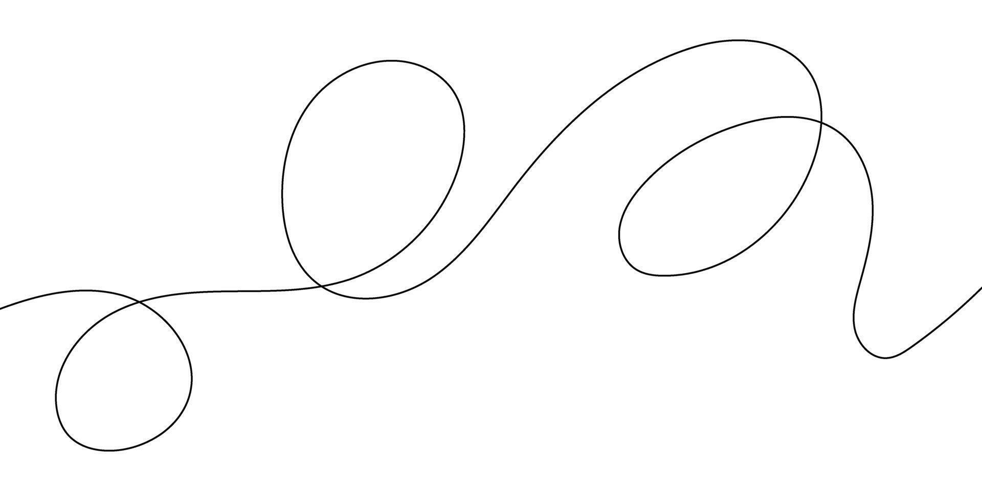 Minimalist Continuous Line Abstract Wave Drawing vector