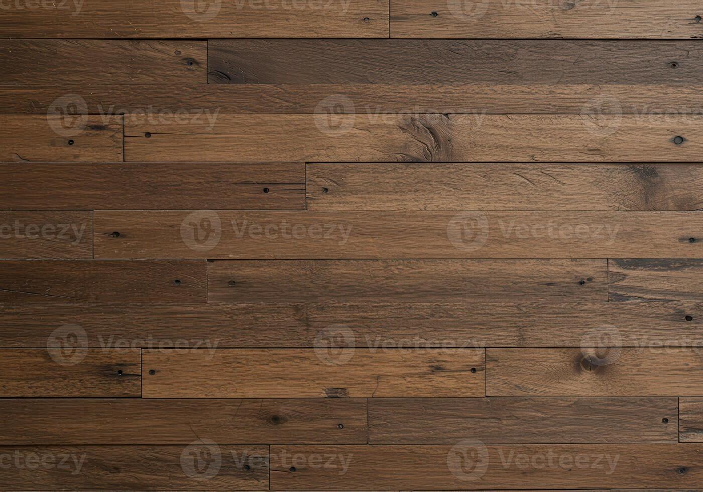 Brown wood wall texture with rustic horizontal planks and natural grain pattern background for design and interior decor photo