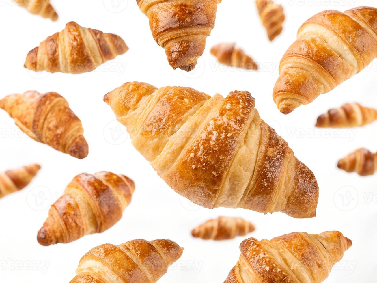 A bunch of croissants are arranged in a circle photo