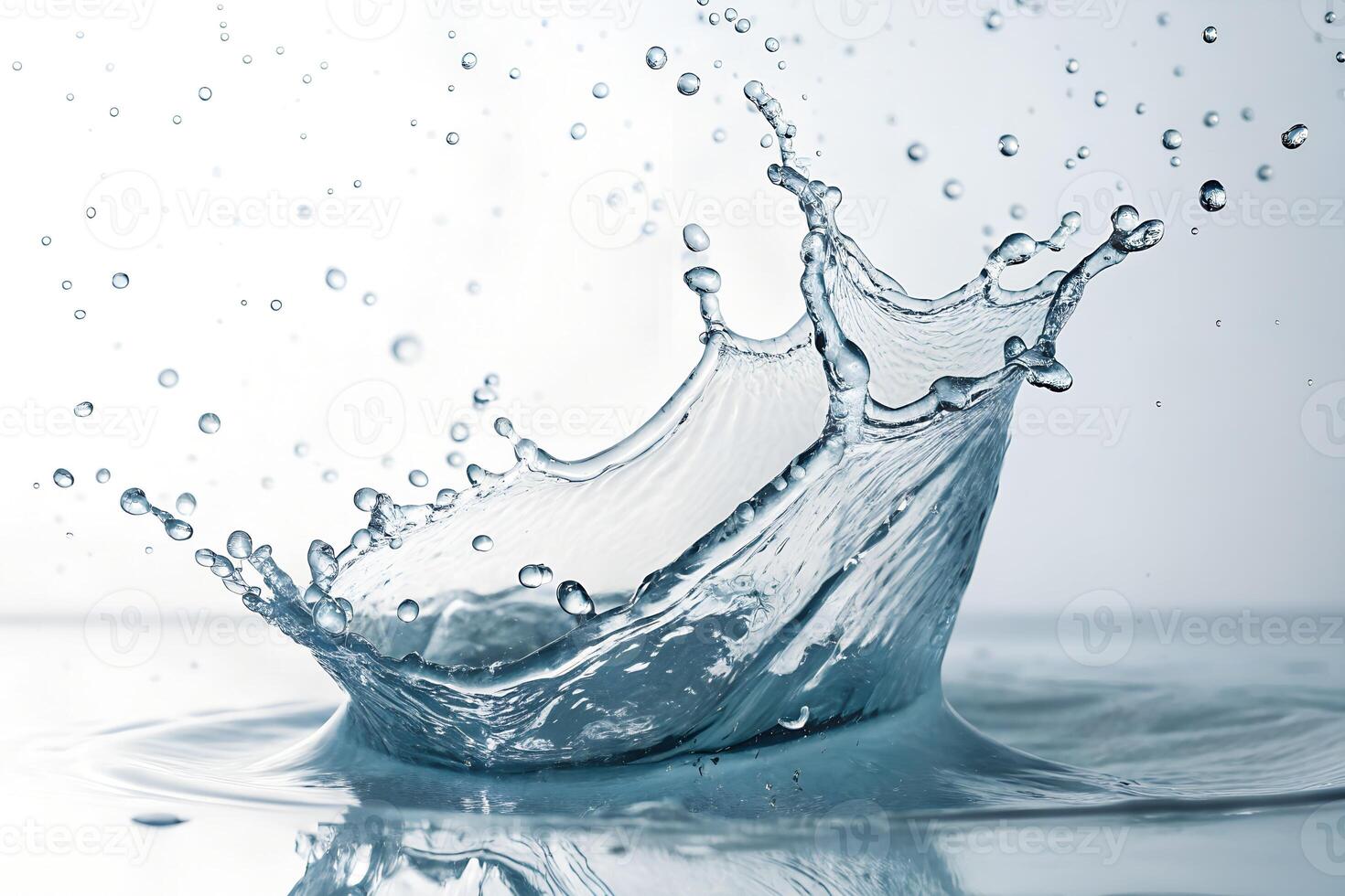 one Water splash with blue background photo