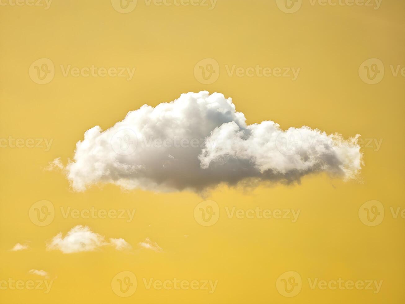 Small White Cloud isolated on a Yellow Background photo