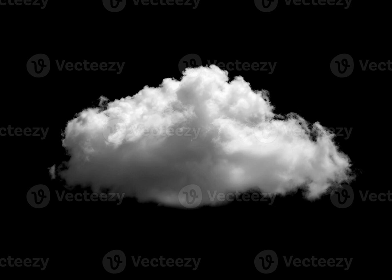 Small Cloud isolated on Black Background. photo