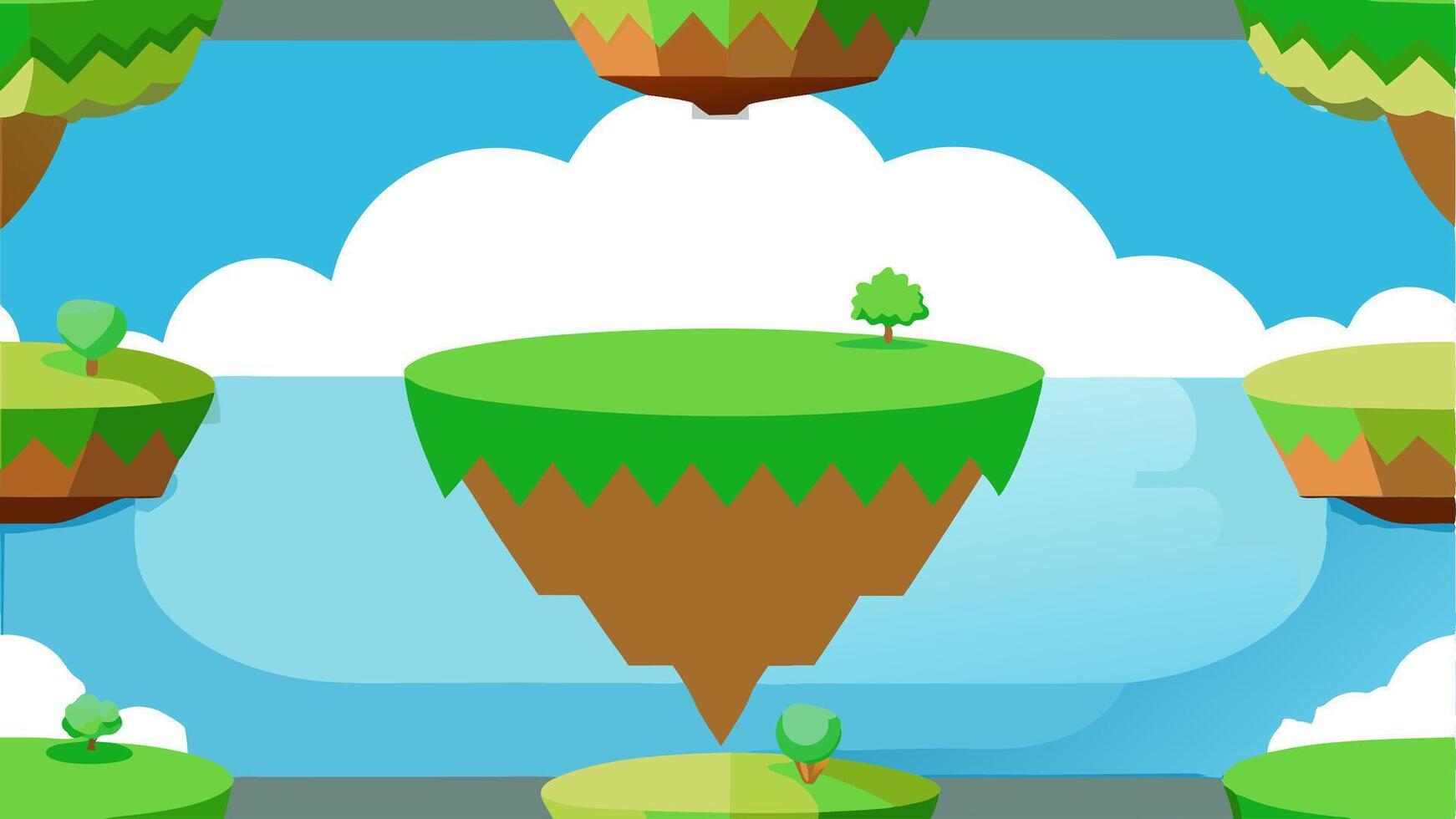 Floating Island in Sky vector