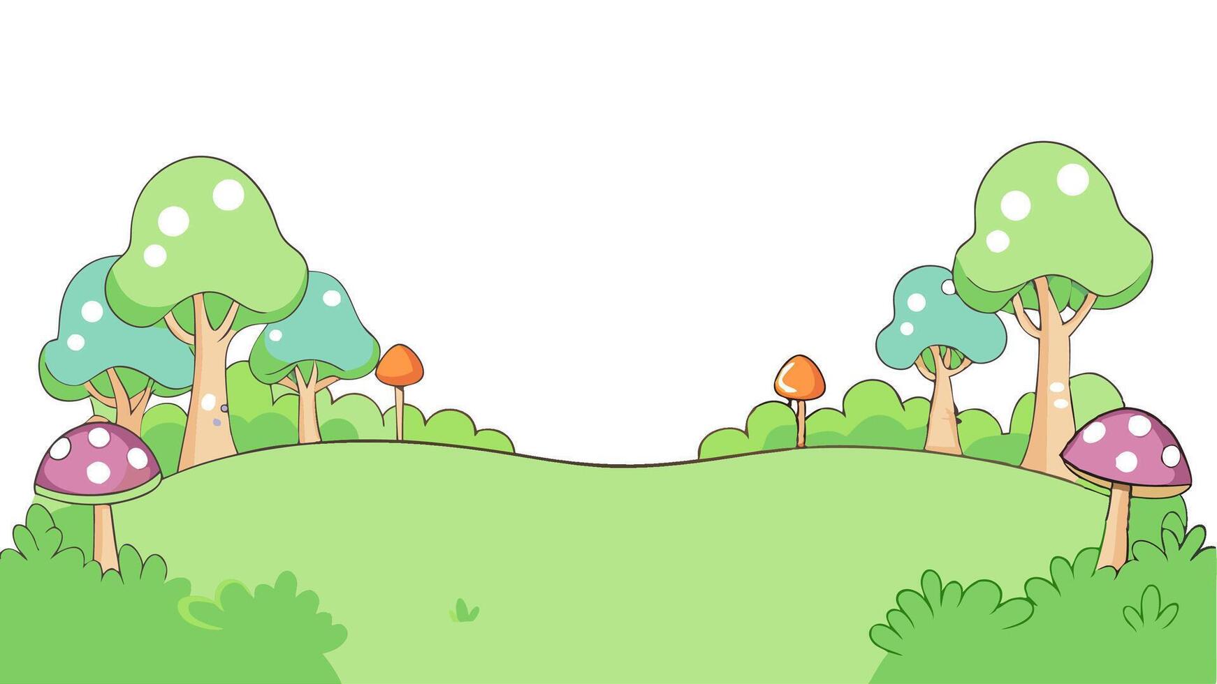 Magical Fantasy Background Tree Field vector