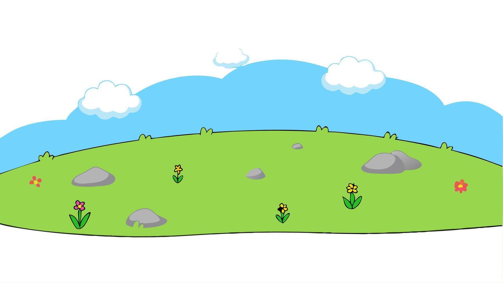 Flat of a Bright Calm Meadow vector