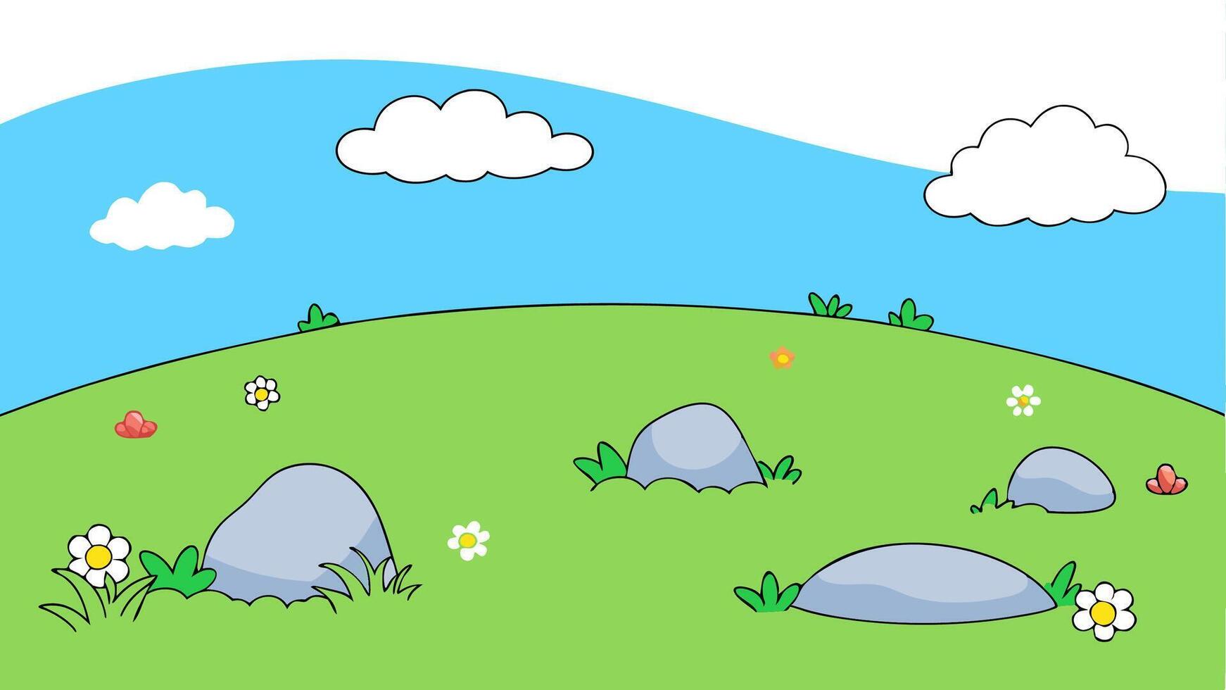 Flat of a Bright Meadow vector