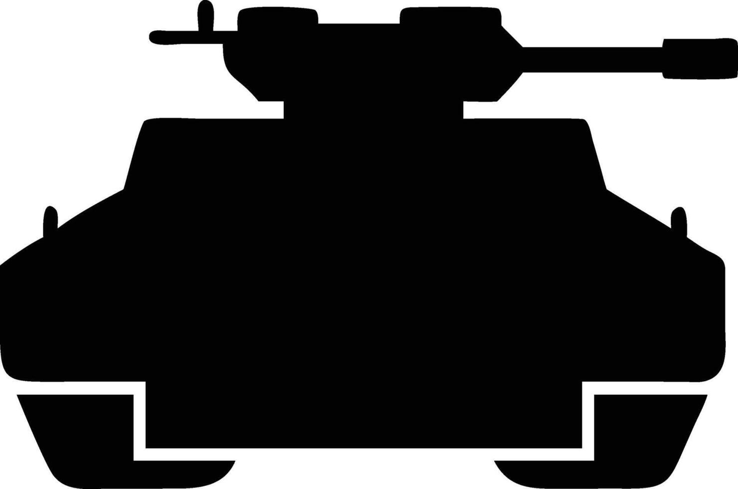Tank Silhouette Design Military Vehicle Warfare Army Weapon Illustration vector