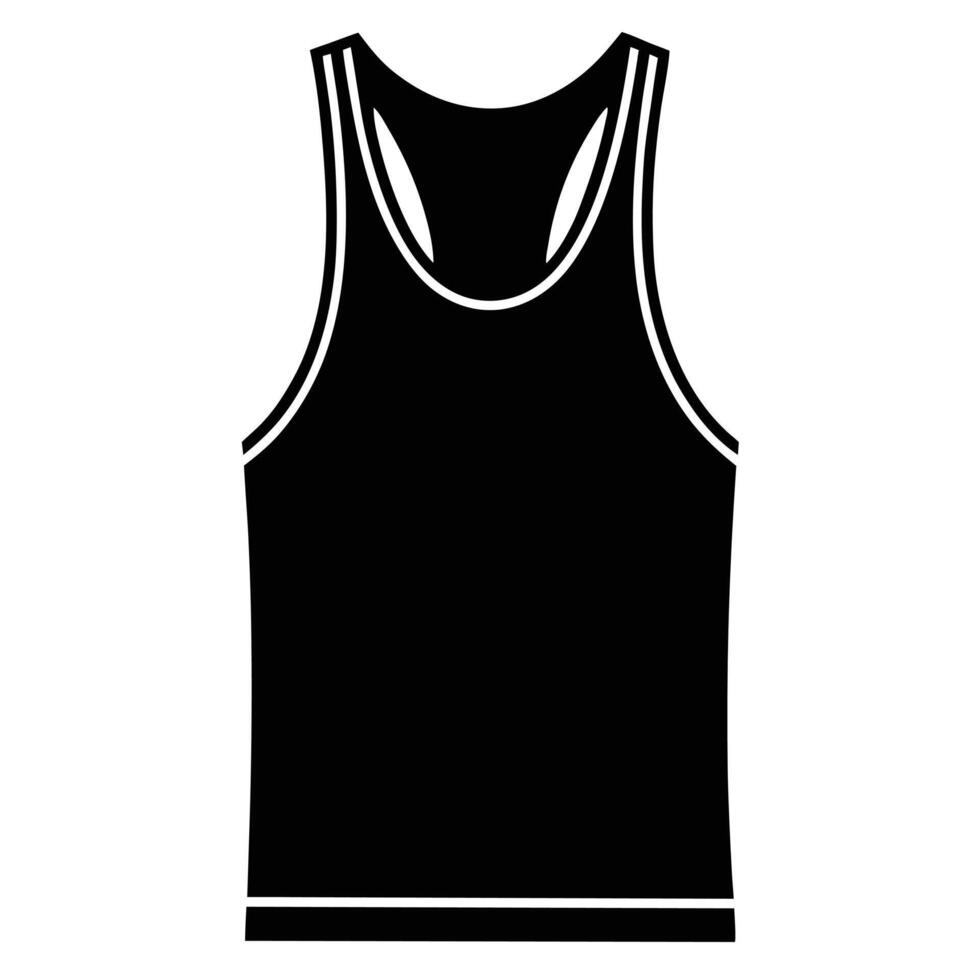 Black And White Graphic Of A Sports Tank Top Silhouette vector