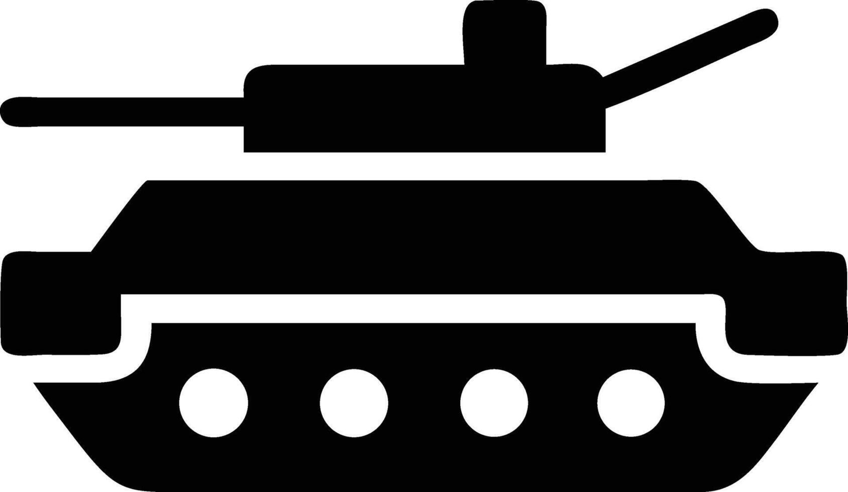 Tank Silhouette Graphic Facing Forward Military Equipment Illustration vector