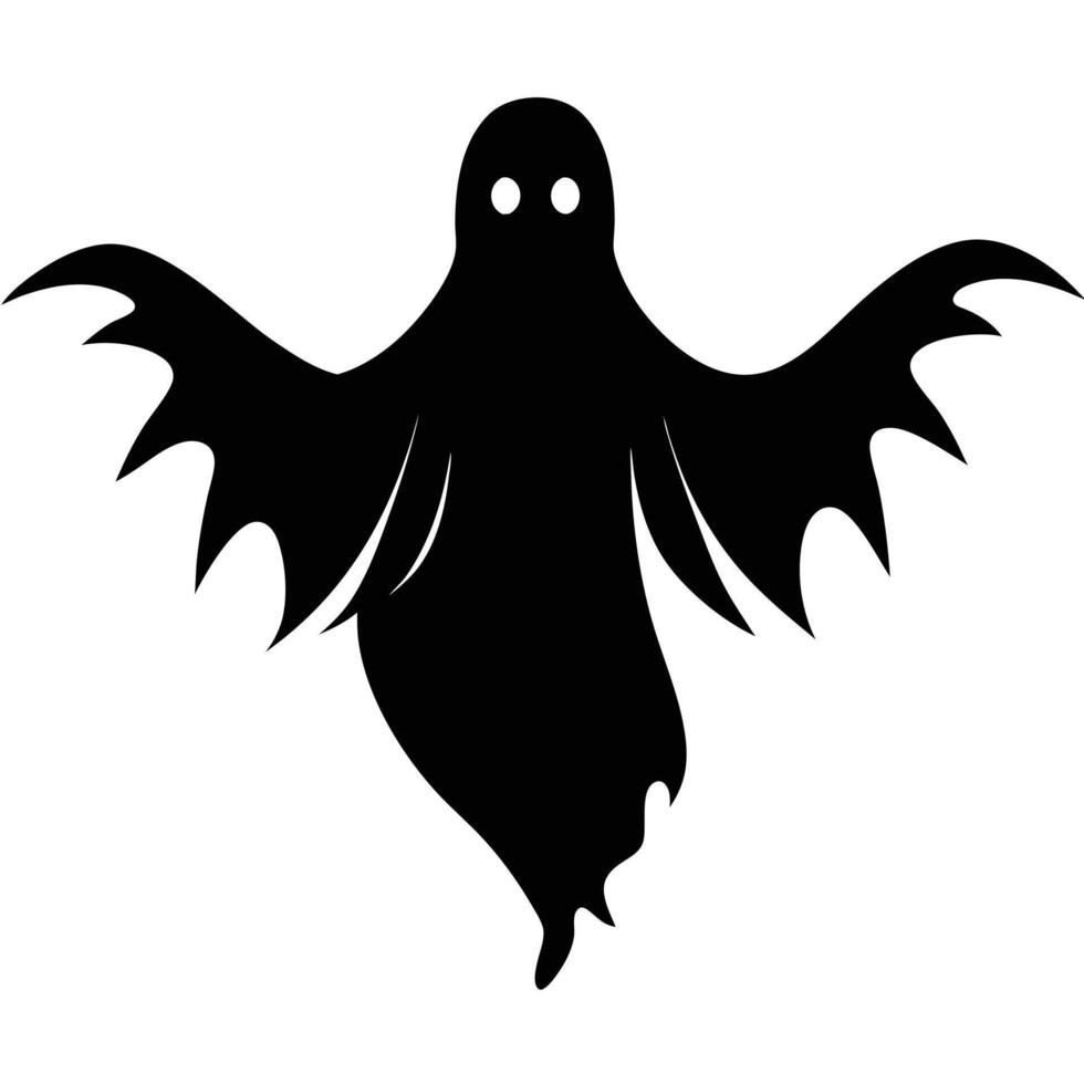 Spooky Halloween Ghost Silhouette Design Perfect For Festive Celebrations And Invitations vector