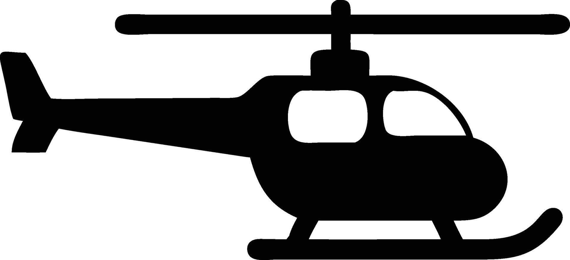 Helicopter Silhouette Isolated Design Element Aviation Rotorcraft Transportation Flying Vehicle Clip Art vector