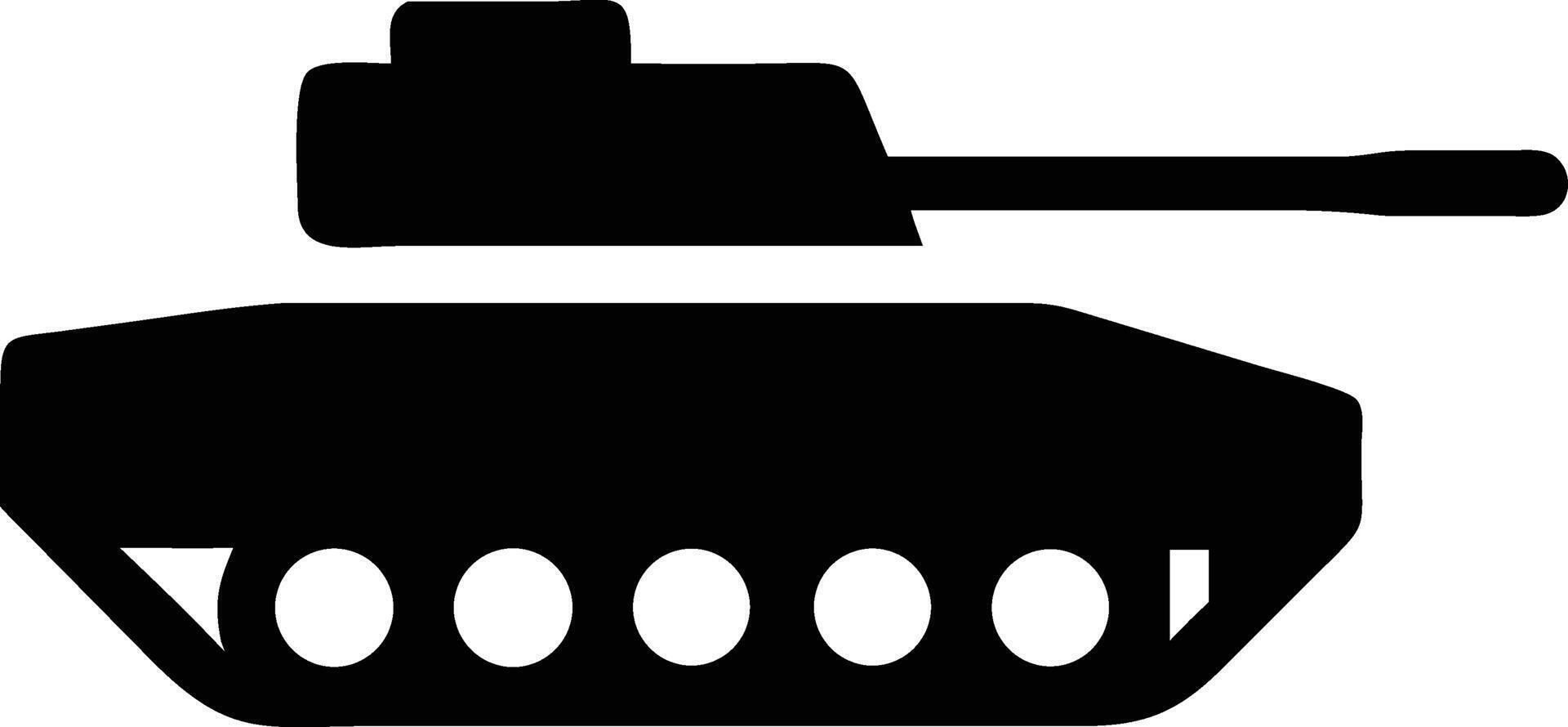Forward Facing Tank Silhouette Military Vehicle Symbol Armor Power Design vector