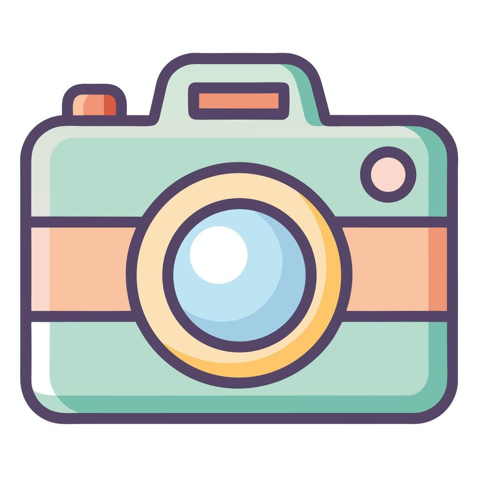 Cute Retro Camera Icon Design For Photography And Creative Projects vector
