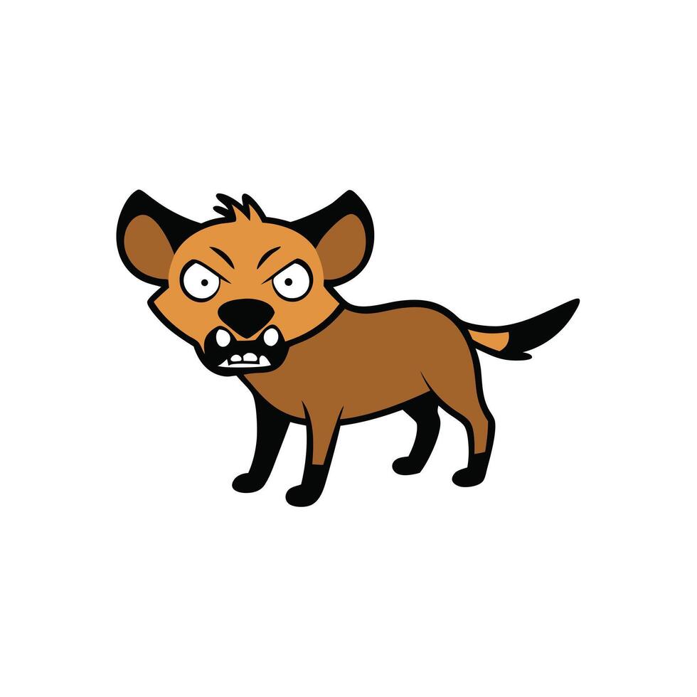 Cartoon Hyena With Angry Expression Illustration On White Background vector