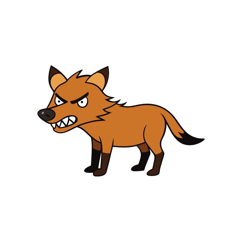 Cartoon Dhole Illustration Angry Animal Wild Canine Mammal Isolated Image vector