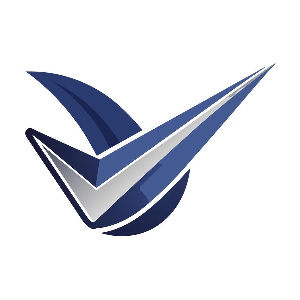 Modern Check Mark Logo Design Creative Verification Symbol Concept Art vector
