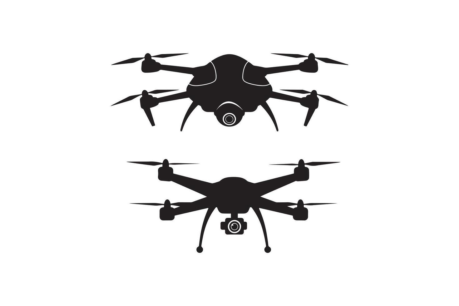 Black and White Drone Silhouette for Technology and Surveillance vector