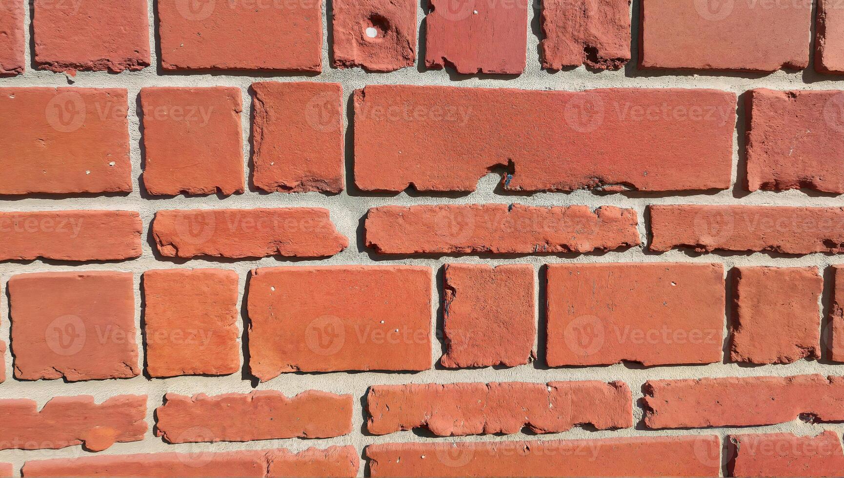 Close-up of Red Brick Wall Texture photo