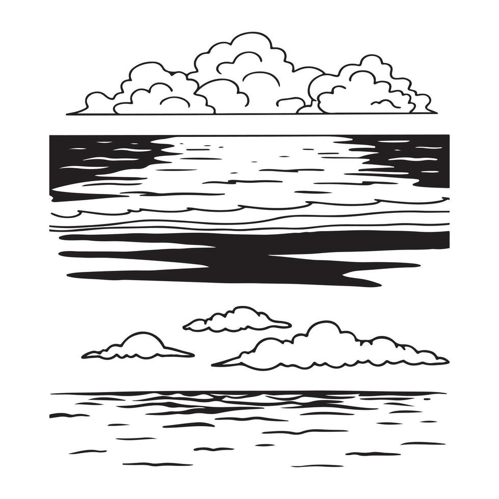 illustration of sea and sky vector
