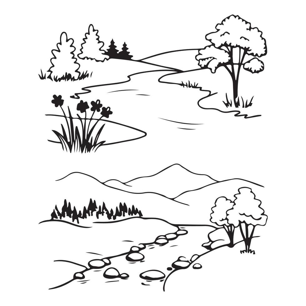 illustration of a River vector